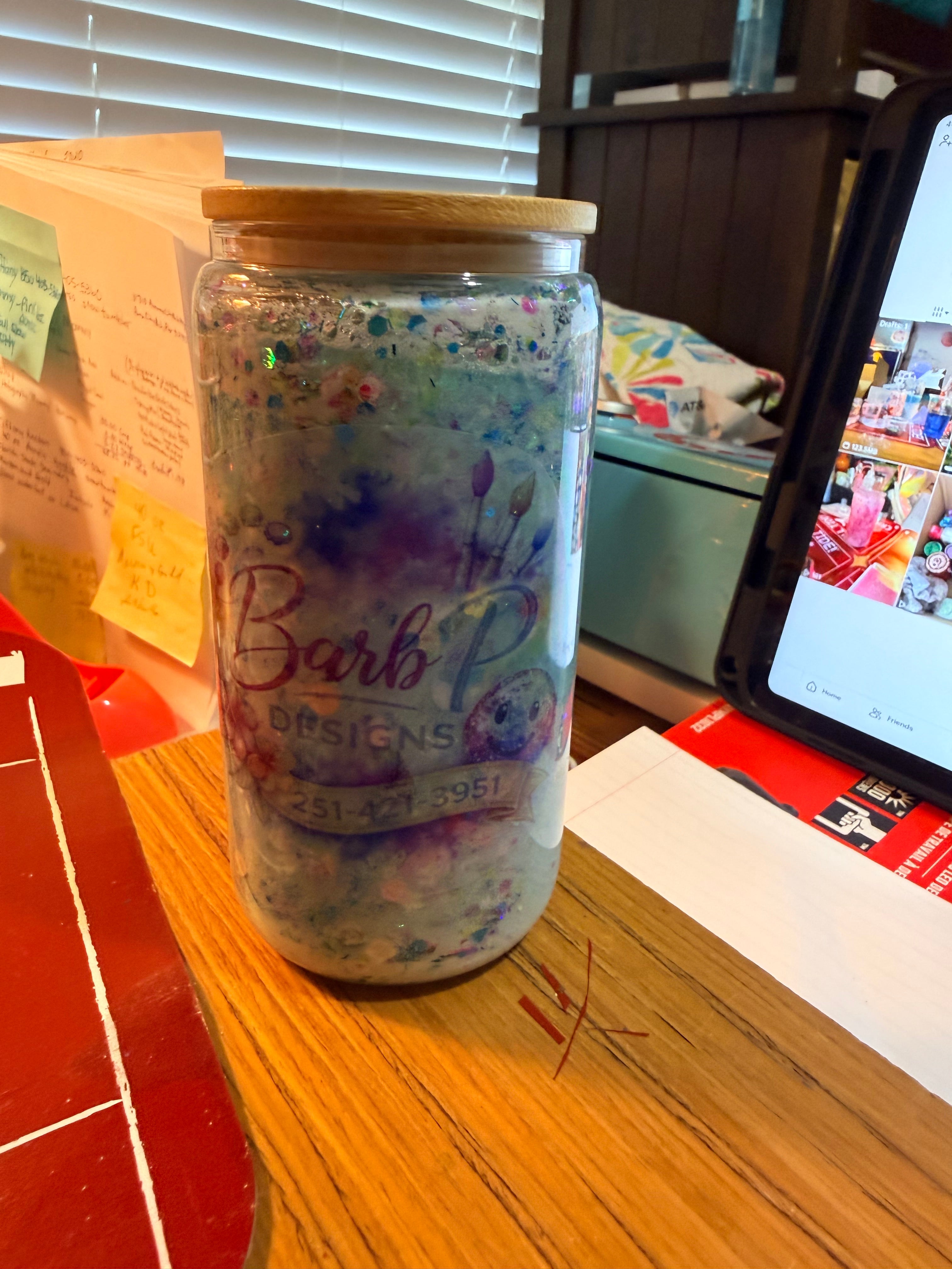 20 ounce Glass Snow Globe Tumbler